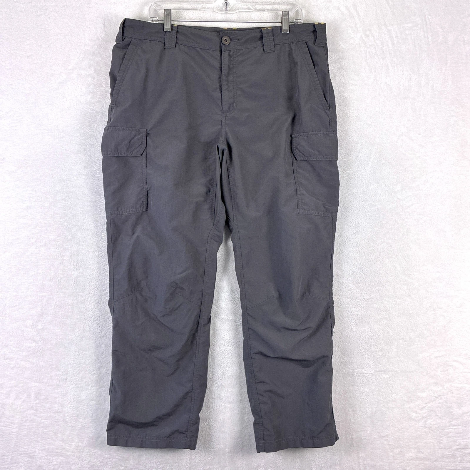 Eddie Bauer First Ascent Cargo Pants Mens 38x30 Gray Nylon Trekking Outdoors