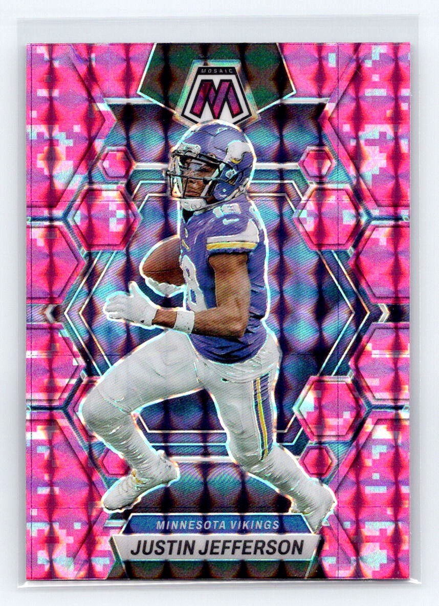 2023 Panini Mosaic #152 Justin Jefferson Camo Pink Mosaic