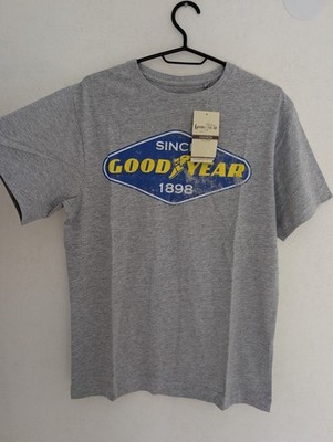 Goodyear Herren T-Shirt Gr. S Grau Logo Since 1898 Official Licensed Vintage Neu
