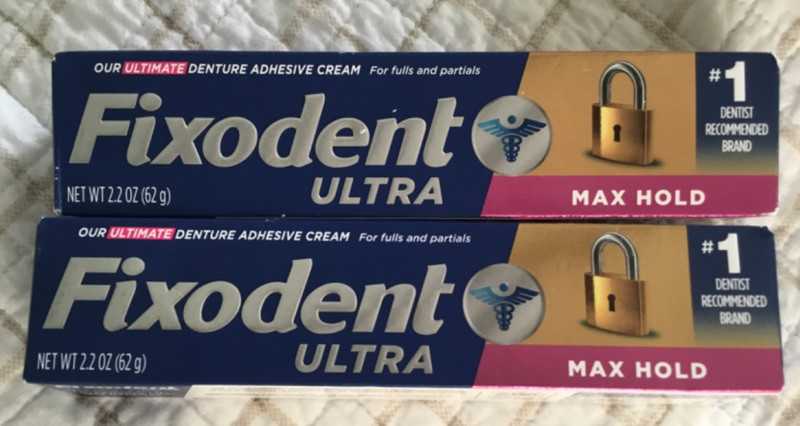 2 Fixodent Ultra MAX Hold 2.2oz. Each..Ultimate Denture Adhesive Cream