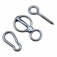 3 Pieces Horse Tie Hardware Rounded Loop Coil Snap Hook Metal for Stable, Post