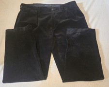 VINTAGE Polo Ralph Lauren Ethan Pants 38x30 39x29 Black Corduroy Pleated 90s