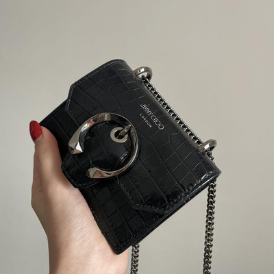 Miii chanさま○Jimmy Choo ブラック (size37½) Jimmy Choo Mini Shoulder Bag Black Crocodile Effect with Tags | eBay