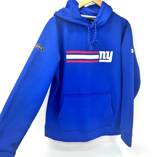 NY Giants Hoodie Mens Medium Blue Pullover NFL Combine Authentic Under armour - Picture 3 of 9