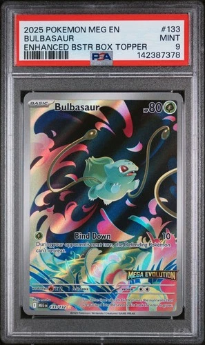Bulbasaur 133 Stamped Promo Pokemon Mega Evolution Box Topper PSA 9 MINT!
