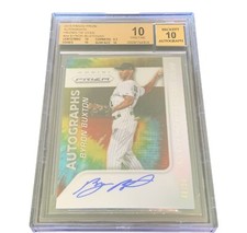Byron Buxton Auto BGS 10 Pristine 2015 Prizm Tie Dyed /50 Twin Autograph Pop 1/1