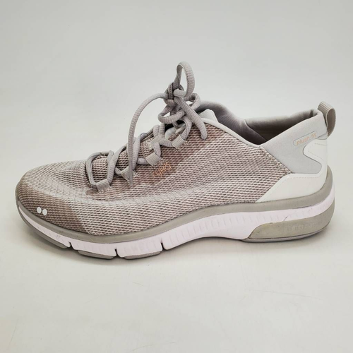 Ryka Womens Rythma Walking Shoes Gray Low Top Fabric Lace Up Arch ...