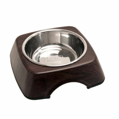 Karlie Flamingo Wooden 350ml Stainless Steel Dog Cat Water Food Bowl Medium Size