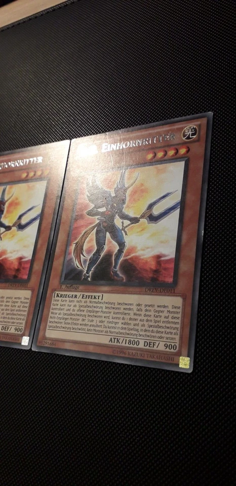 Yu-Gi-Oh! 3x D.D. Einhornritter, DREV-DE011, Rare, 1./2. Auflage, NM/EX/GD - Bild 4 von 4