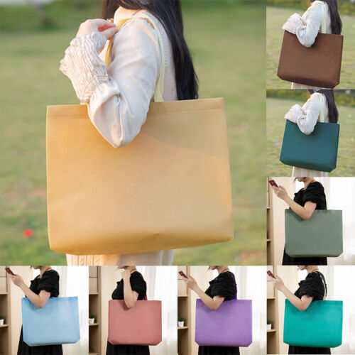 3Pcs Reusable Large Non-Woven Tote Grocery Shopping Bag Storage Foldable Eco Bag - Afbeelding 1 van 20