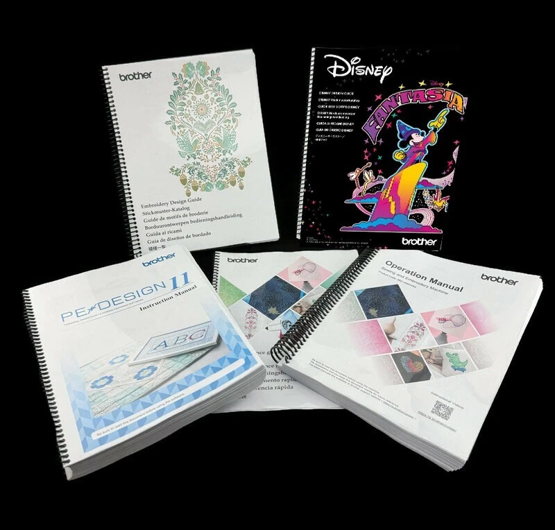 Brother Aveneer Ev1-LE Manual-Limited Edition + Pe Design 11: Bundle - 5 Books