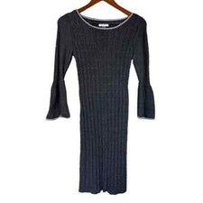 CALVIN KLEIN cable knit bell sleeve sweater dress