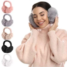Winter Ear Muffs Fluffy Foldable Ear Warmers Removable Ear Protection Soft Warm