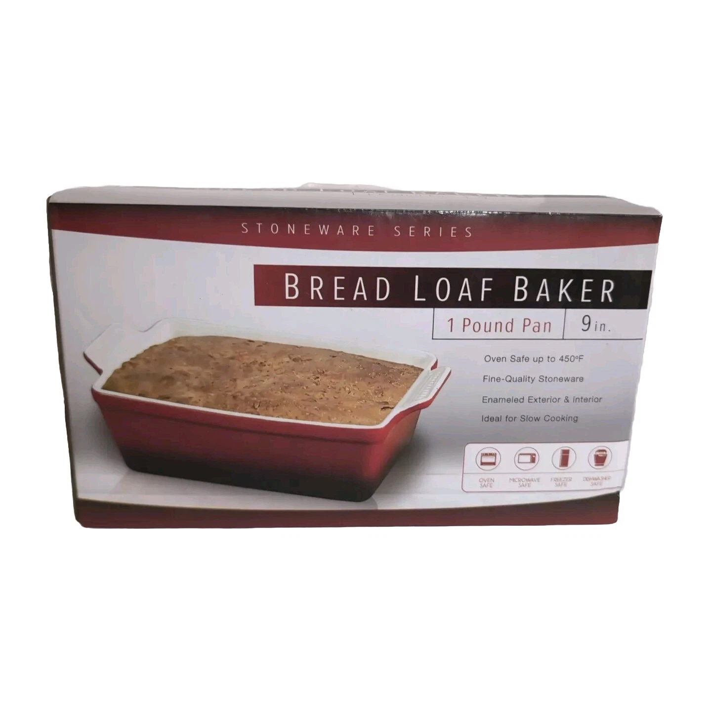 Bread Loaf Baker, 1 Pound Pan, 9 Inch, Stoneware Series,Oven , Microwave,...