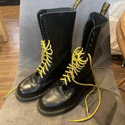 dr martens size shoes 1914 yellow lace up UK