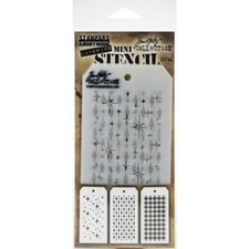 3 Mini Layering StencilsTim Holtz Set 44 Diamond Dot, Star, Plaid Designs