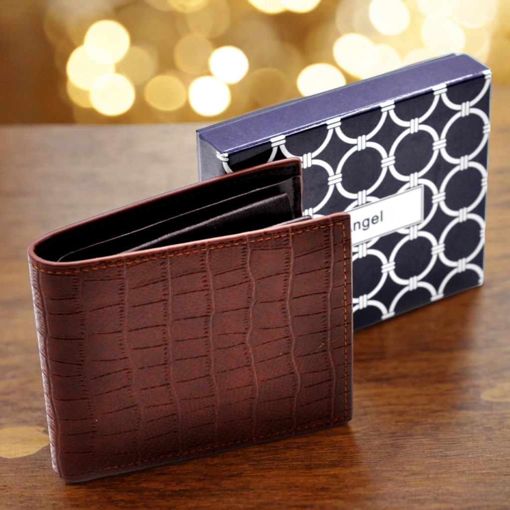 Portafoglio scatola pelle uomo firmata Angel pitonata porta carte