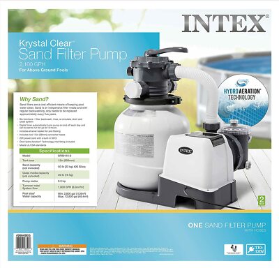 Intex 2100 GPH Sand Filter Pump For Above Ground Pools Auto Timer Factory Sealed