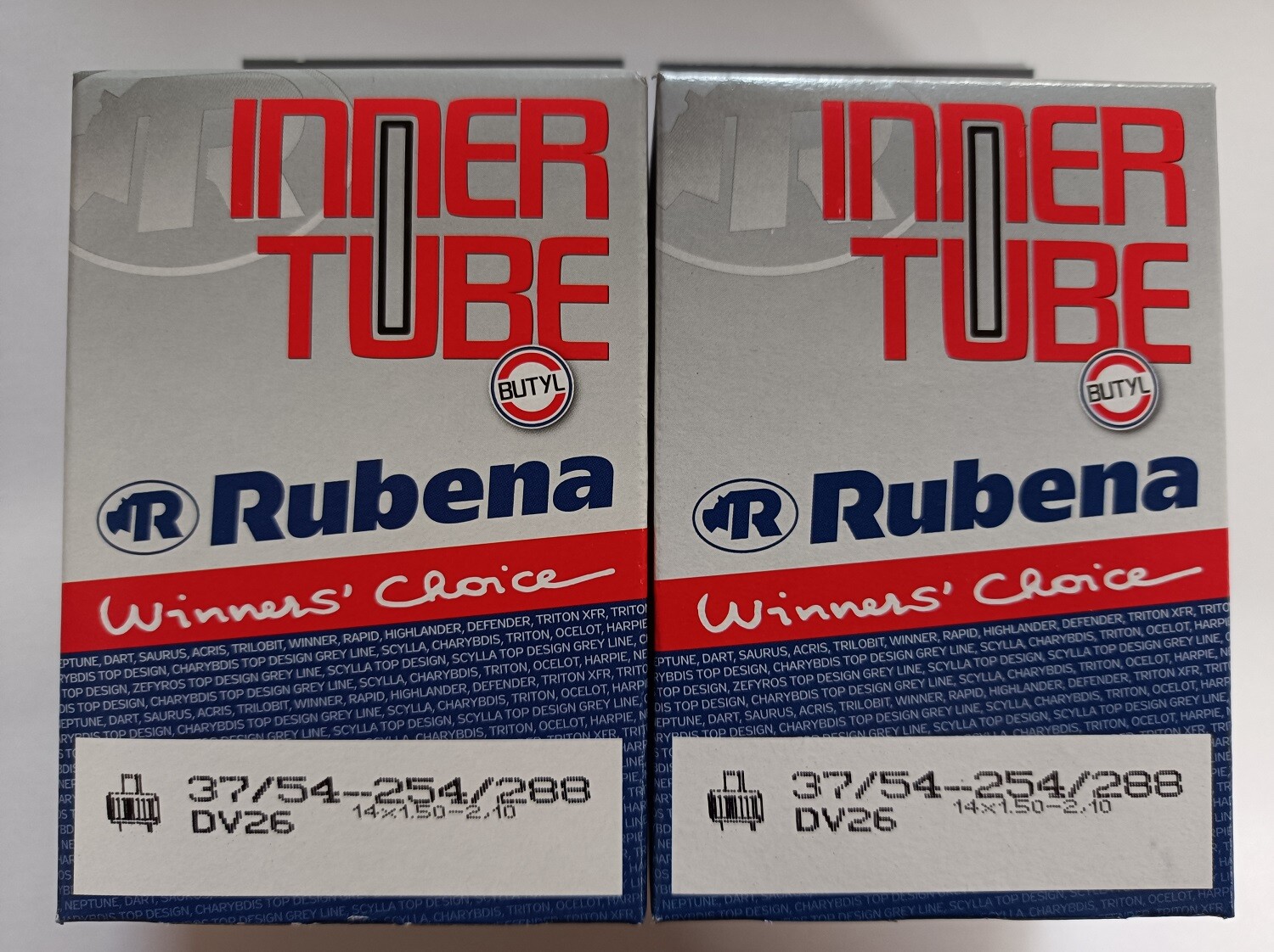 6x Rubena 14"" Butyl Inner Tube - Dunlop Valve 254/288 x37-54c - 1.50 - 2.10""