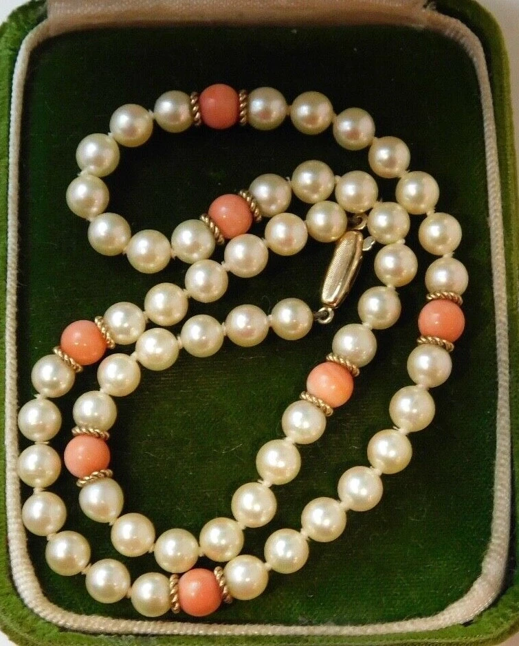 Collana In Corallo Arancio, Perle, Granato - Foto 3