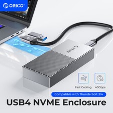 ORICO USB4 NVMe SSD Enclosure 40Gbps PCIe3.0x4 M.2 SSD Case for Thunderbolt 3 4
