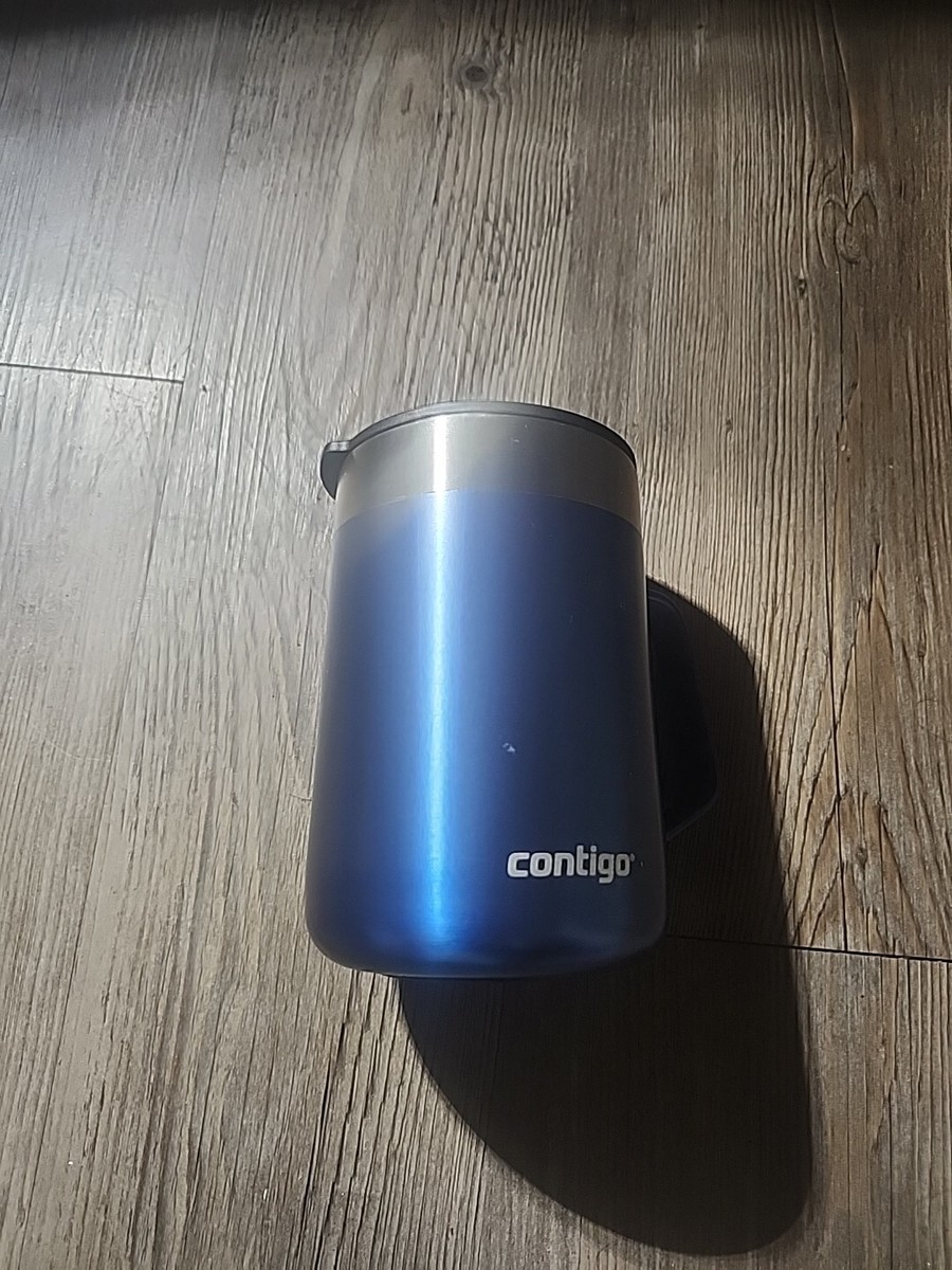Used Contigo Stainless Steel Travel Coffee Mug 14 Oz Blue Color
