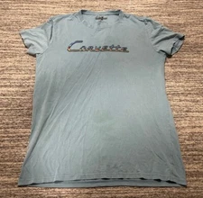 Lucky Brand Short Sleeve Men’s Large Teal Graphic Tee Red Chevrolet Corvette