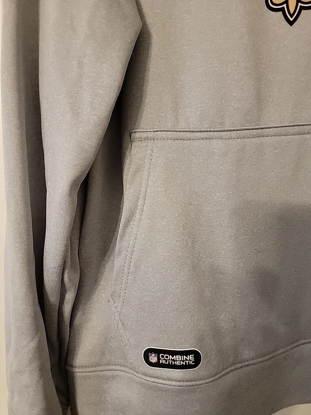 VETEMENTS Felpa con cappuccio New Orleans Saints Medium nuova con etichetta di New Era NFL Team Apparel BELLO sconto