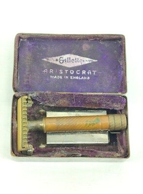 Vintage Rare Authentic Gillette Rocket Safety Razor made in England & Box