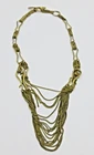 VTG UNUSUAL 19" multi metal chain gold tone CHUNKY Necklace costume jewelry