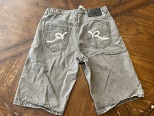 Rocawear Shorts Mens 38 Baggy Denim Embroidered Y2k Hip Hop Jorts