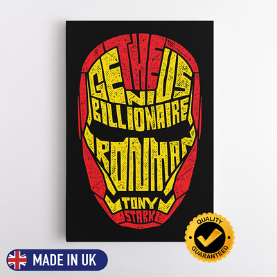 Superhero Canvas Print Framed Movie Poster Caligraphy Wall Art  Decoration