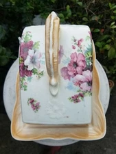 Vintage Ceramic Covered Butter Dish 9×7