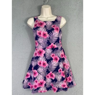 Vestido Patinador Victoria's Secret ROSA Floral Espalda Abierta Azul Marino Rosa Tropical Talla S - Imagen 1 de 4