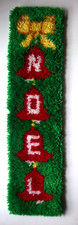 NOEL bells Christmas completed latch hook wall hanging