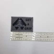 A2 Stippling Get A Grip Patch Hook Loop Back Military Morale Tactical Gray