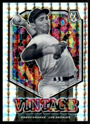 2021 Panini Mosaic Vintage Silver Prizm Sandy Koufax Los Angeles Dodgers #V15