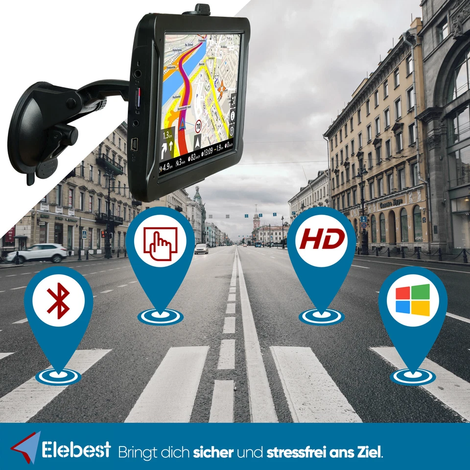Elebest City 70 Navi – 7 Zoll Display, LKW & PKW Navigation mit aktuellen Europa - Bild 2 von 4