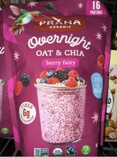 Prana Organic Vegan Overnight Chia with Oats Berry Fairy | Rich in Fiber 800g