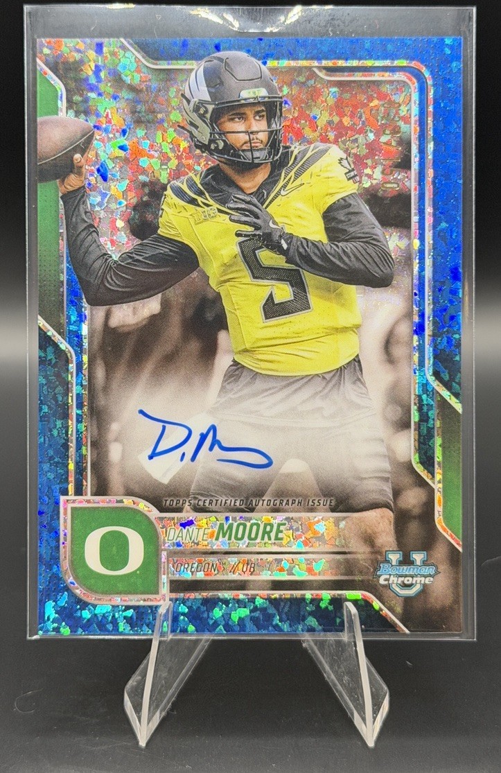 2025 Bowman U Chrome #BCA-DAM Dante Moore Blue Mini Diamond ON CARD Auto /150