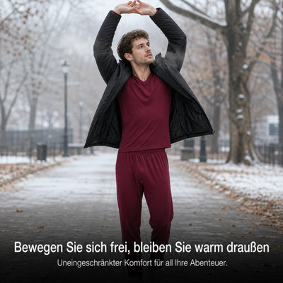 Thermoset für Herren Unterwäsche, Nahtlos, V-Ausschnitt, für Männer