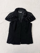 Giacca / Gilet  Mexton Y2K - Nero con Borchie - Stile Glam Rock Cyberpunk - S