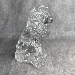 Lenox Solid Lead Crystal Large Seated Regal Lion Figurine Vintage