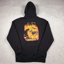 AFI Hoodie Mens Medium Black Shut Your Mouth Open Eyes Punk Hardcore Zip Band