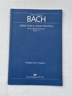 Noten.  J.S. Bach. Lobet Gott in seinen Reichen. BWV 11. Klavierauszug mit Text.