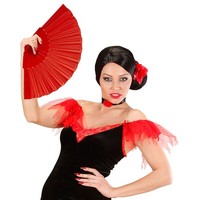 Spanischer KlappfäCher Rot Flamenco FäCher SpitzenfäCher TanzfäCher HandfäCher
