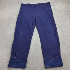 VINTAGE French Trousers Adult 40x30 Blue Workwear Chore Utility Distressed Men