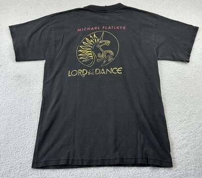 Vintage Lord Of The Dance Mens Shirt Large Black 90s Las Vegas Irish Dancing