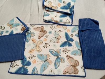 Brand New Smart Home 7pc Set Butterfly Design Kitchen Towels Dish Cloth Dry NEW