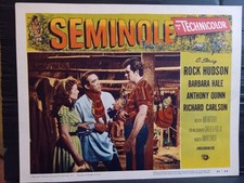 Lobby Card 1953 SEMINOLE Rock Hudson Barbara Hale Anthony Quinn as Seminole